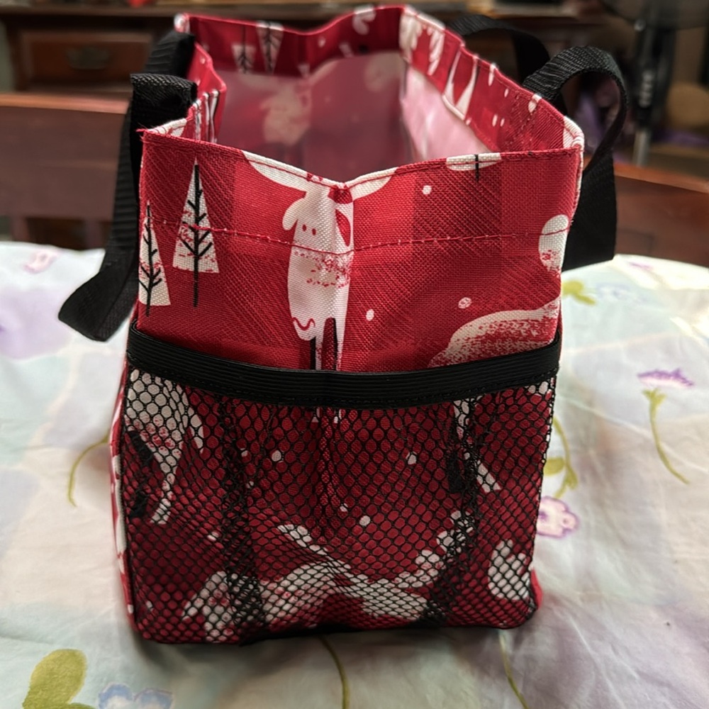 thirty-one Red and White Moose Print Tote - Picture 4 of 8